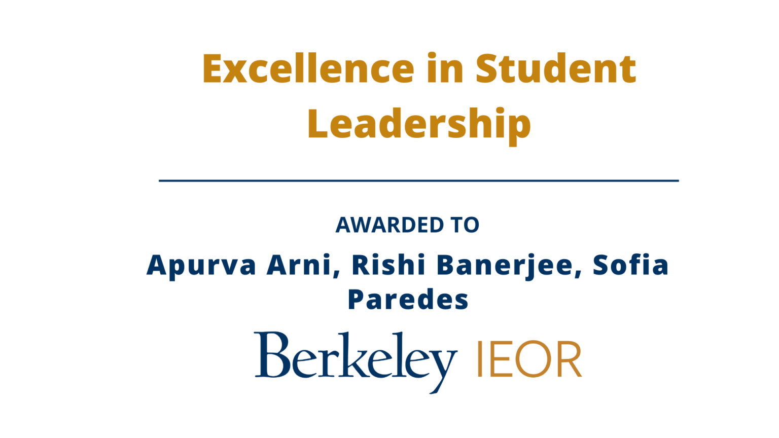 Excellence in Student Leadership
