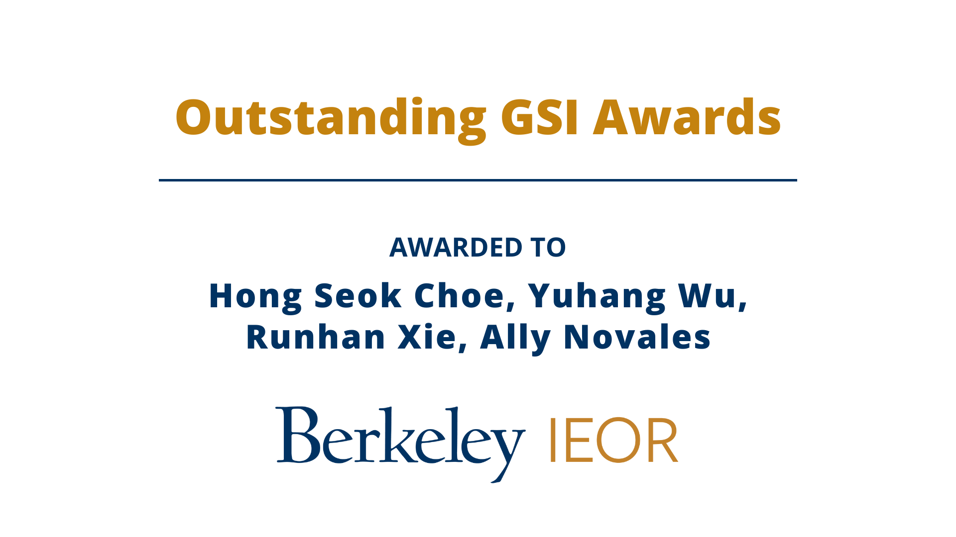 Outstanding GSI Award updated